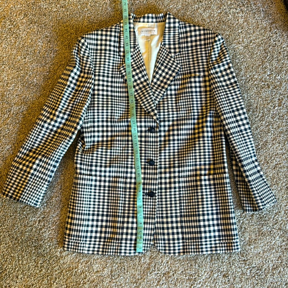 Vintage Liz Claiborne Collection. Black and white checkered blazer